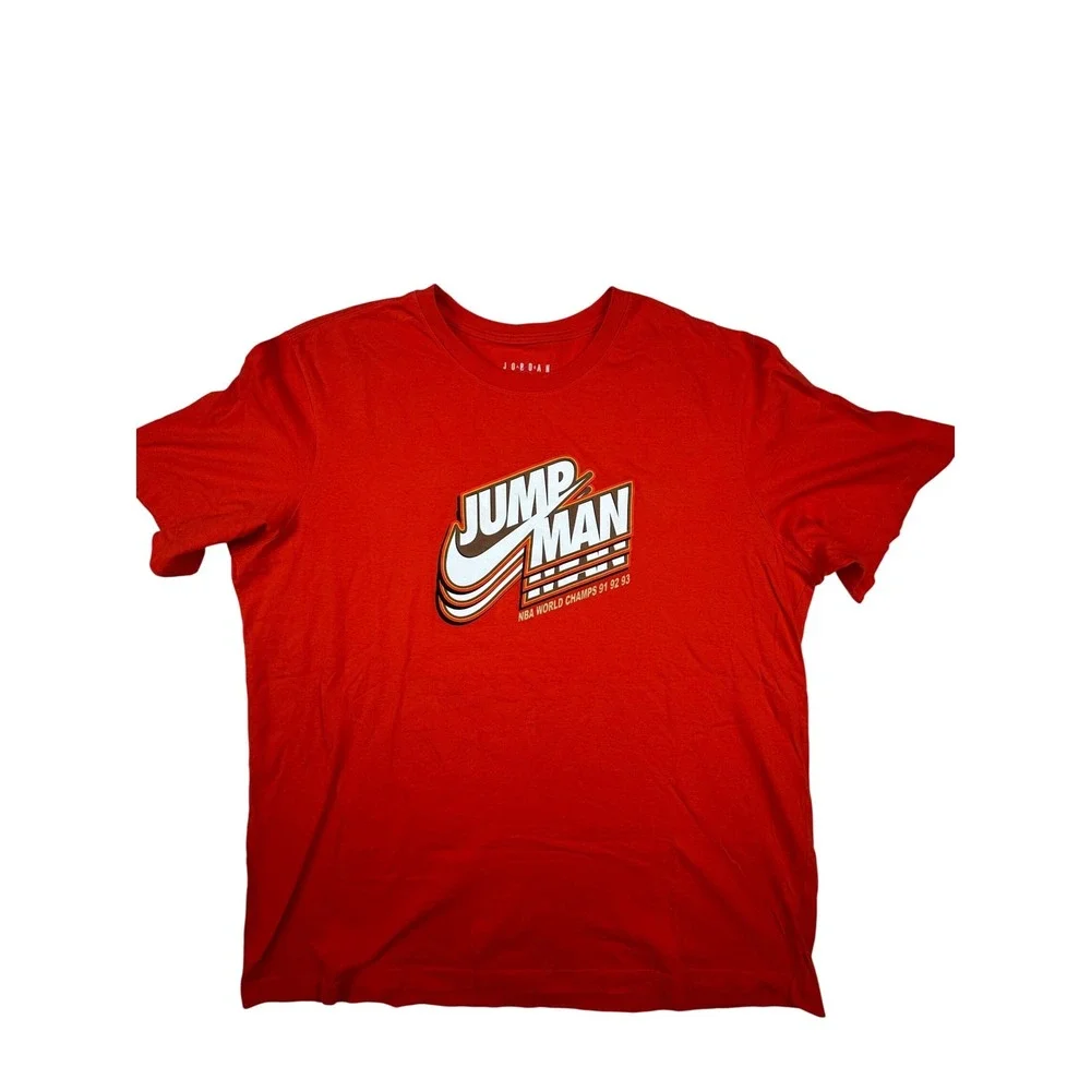 Jordan T-Shirt Mens XXL Red‎ NBA World Champs 91 92 93 Jumpman Graphic Tee
